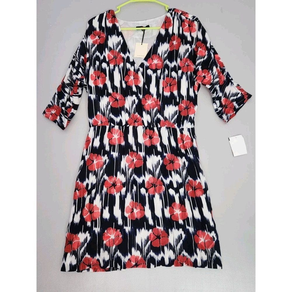 Trina Turk Romance Floral Poppy Faux Wrap Embroidered Sheath Dress Size M NWT